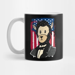 Funny Lincoln Llama 4th of July Abraham Merica American Gift Mug